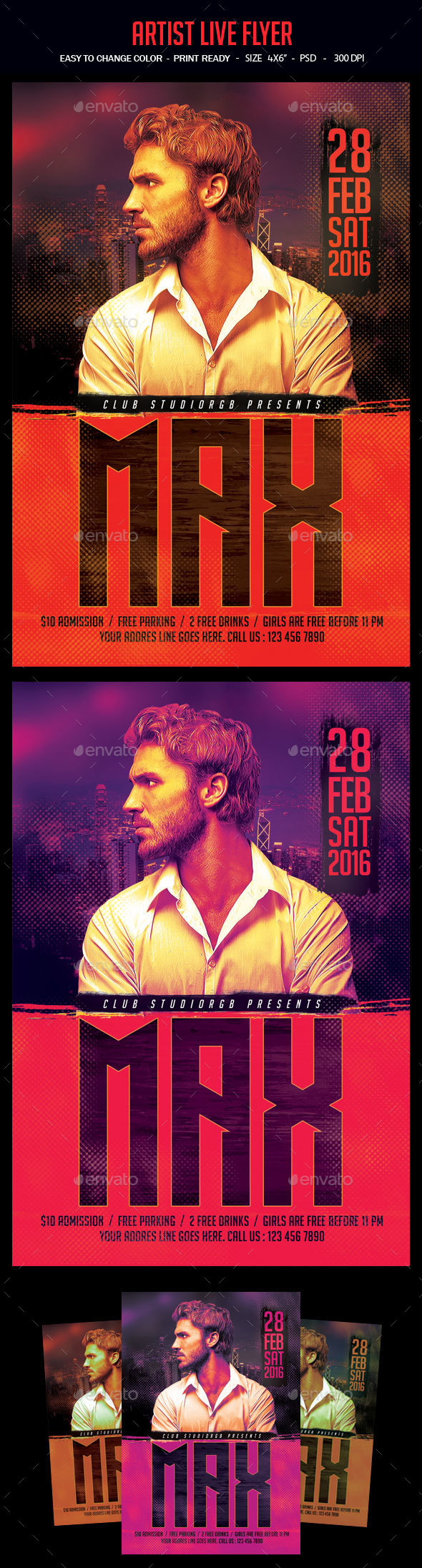 Artist Live Flyer - Clubs & Parties Events