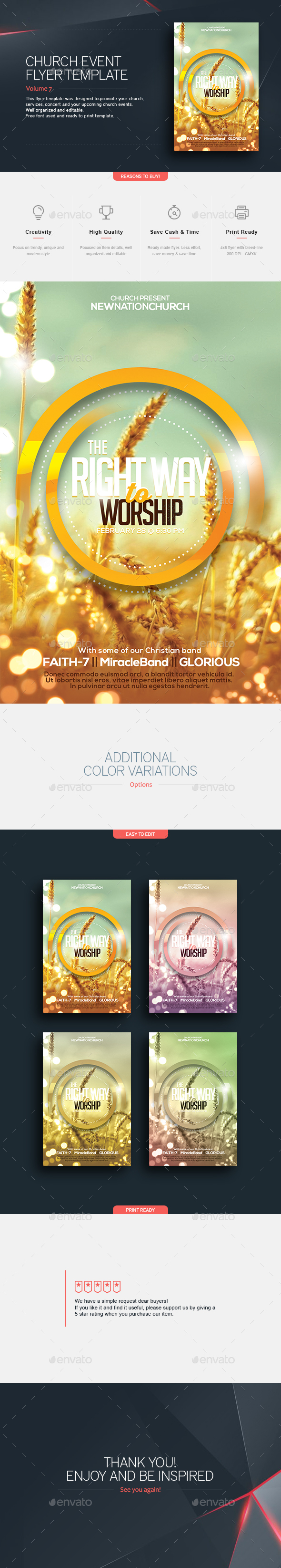Right Way Of Worship - Flyer Template - Church Flyers