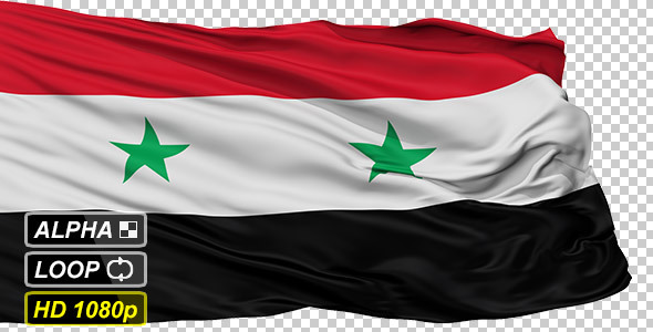Isolated Waving National Flag of Syria