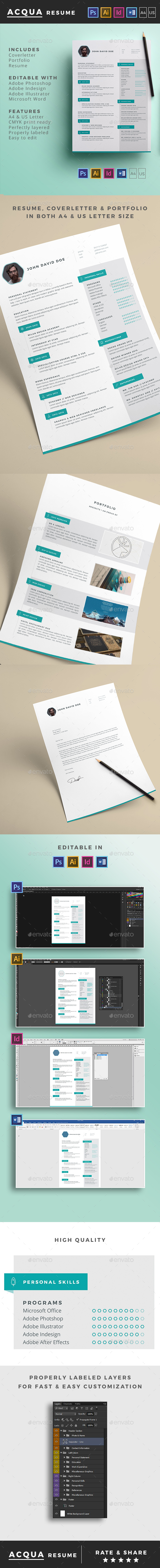 Acqua Resume - Resumes Stationery