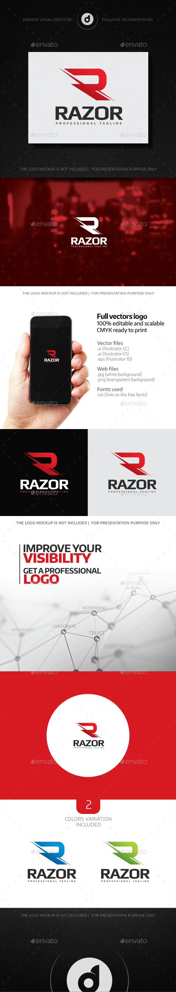 Razor Logo - Letters Logo Templates