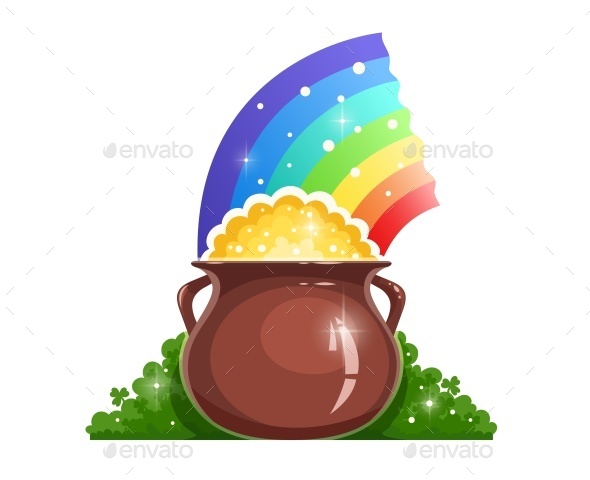 Kettle with Gold and Rainbow for Saint Patrick's - Miscellaneous Seasons/Holidays