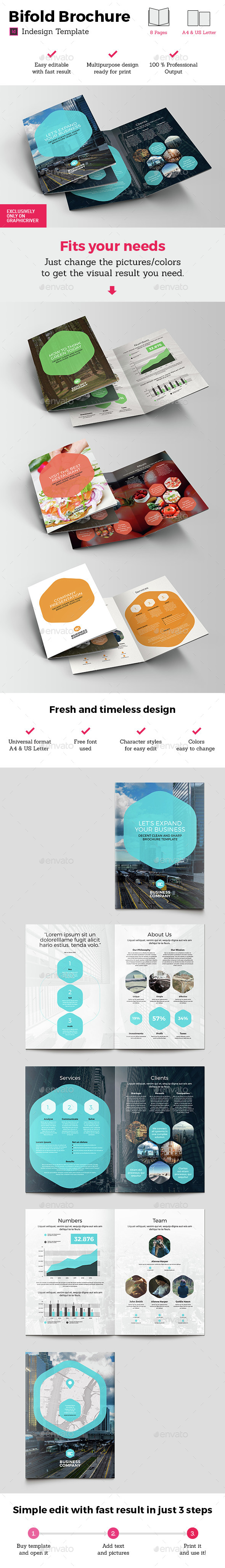 Universal Bifold Brochure Indesign Template - Brochures Print Templates