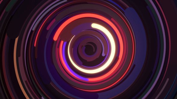 Neon Colorful Blinking Circles For Music Video And VJ