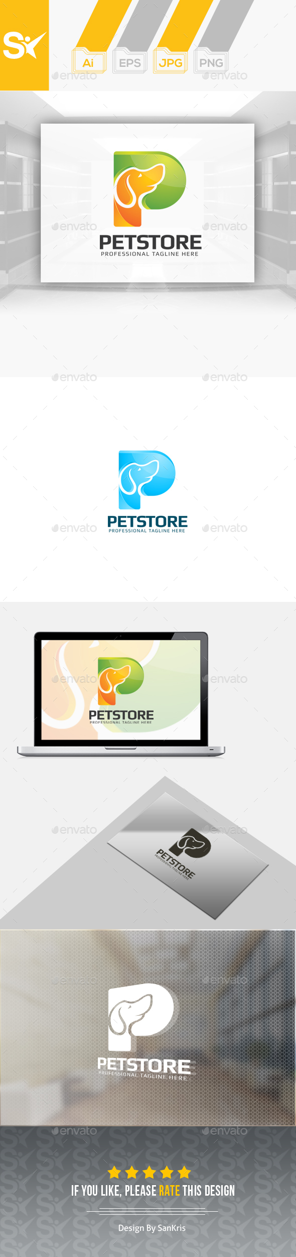 Pet Store Logo P Letter - Letters Logo Templates