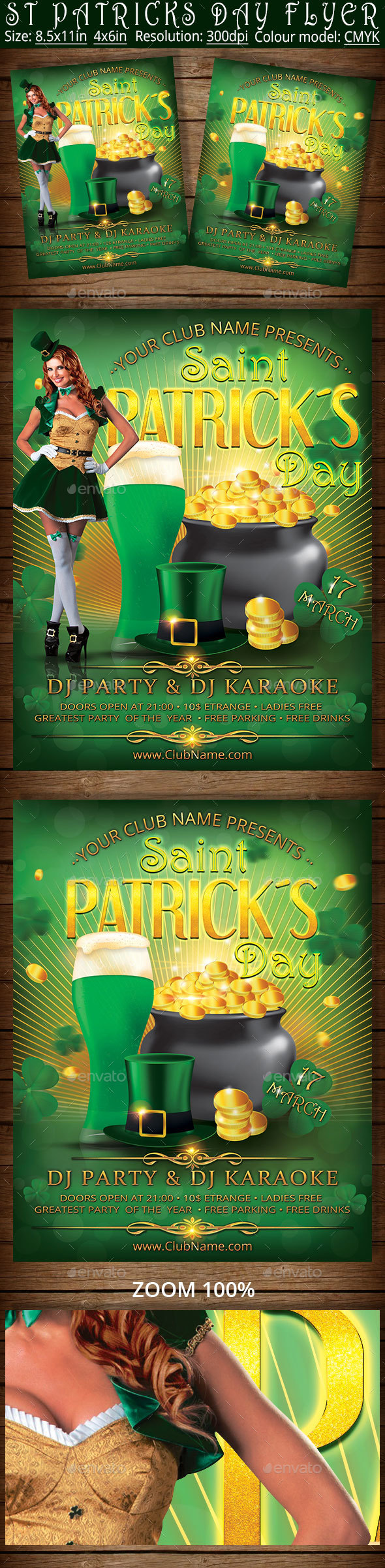 St Patricks Day Flyer Poster Template - Clubs & Parties Events