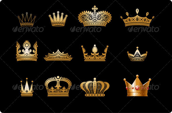 Golden Crowns - Decorative Vectors