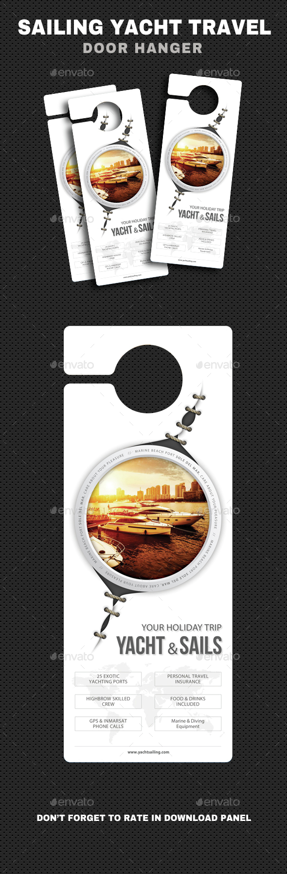Sailing Yacht Travel Door Hanger V05 - Events Flyers
