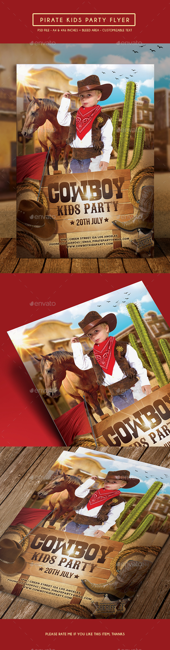 Cowboy Kids Party Flyer - Clubs & Parties Events