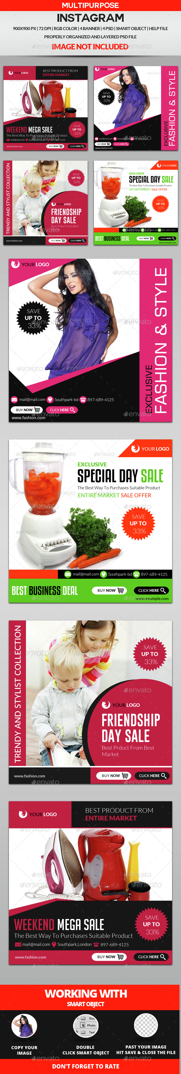 Instagram - Banners & Ads Web Elements