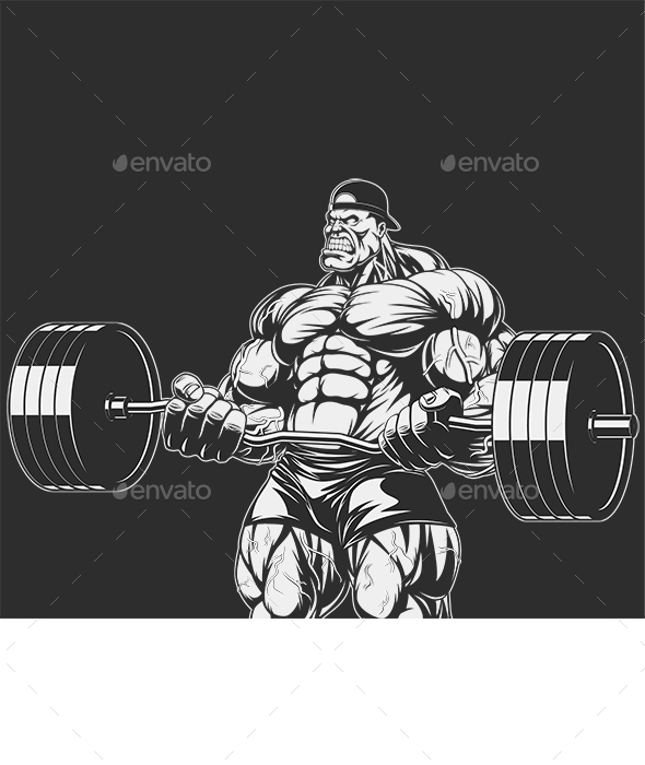 Bodybuilder with barbell - Sports/Activity Conceptual