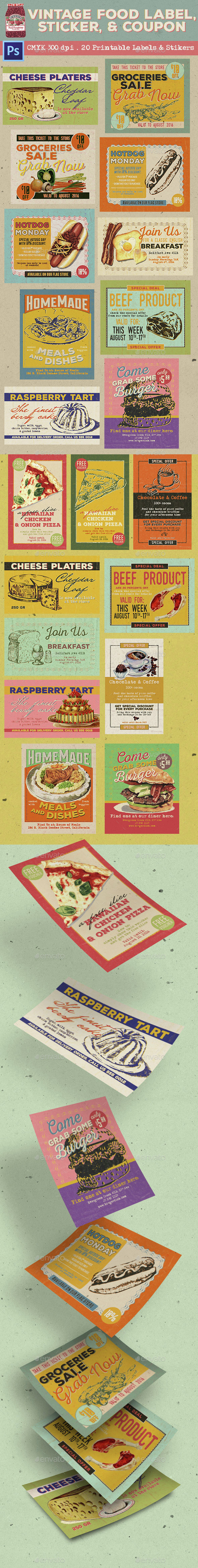 Vintage Food Labels, Stickers & Coupons - Loyalty Cards Cards & Invites
