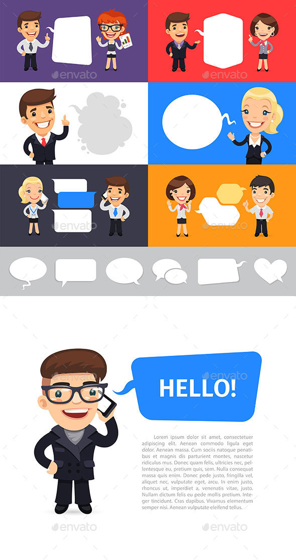 Set of a Speaking Businessmen - People Characters