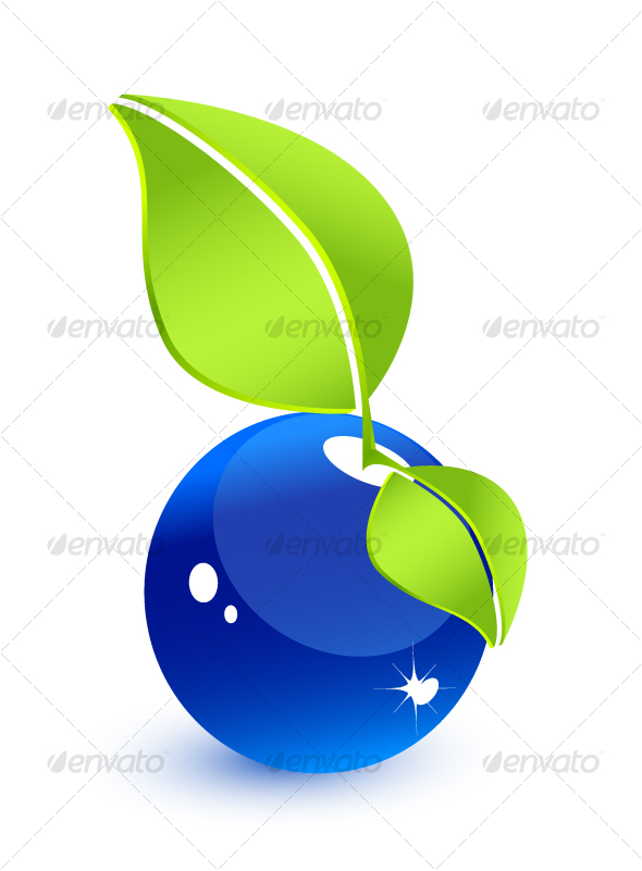 Original blue water-fruit. Environmental concept - Nature Conceptual