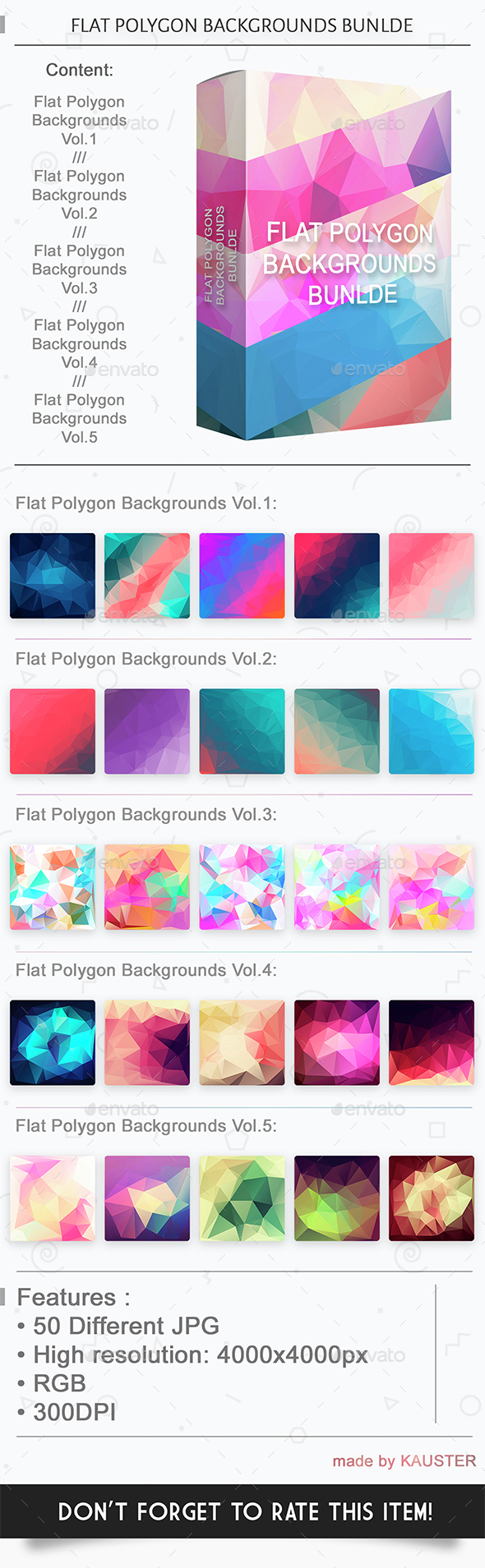 Flat polygon backgrounds bundle - Abstract Backgrounds