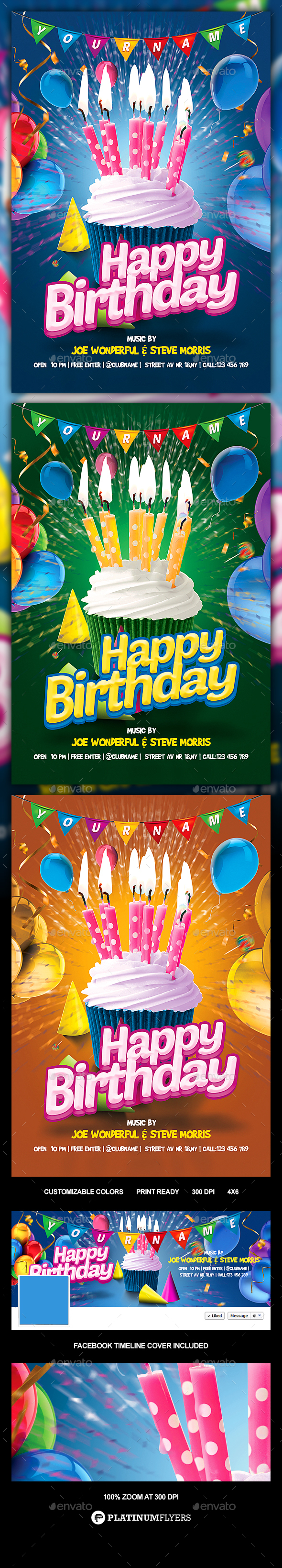Kids Birthday Flyer / Kids Party Flyer - Print Templates