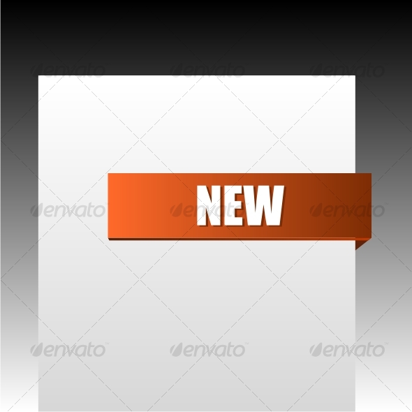New orange corner business ribbon - Decorative Symbols Decorative
