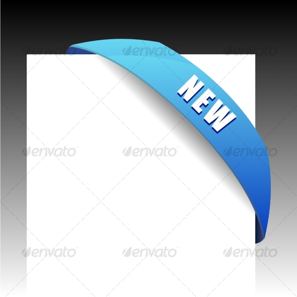 New blue corner business ribbon - Decorative Symbols Decorative