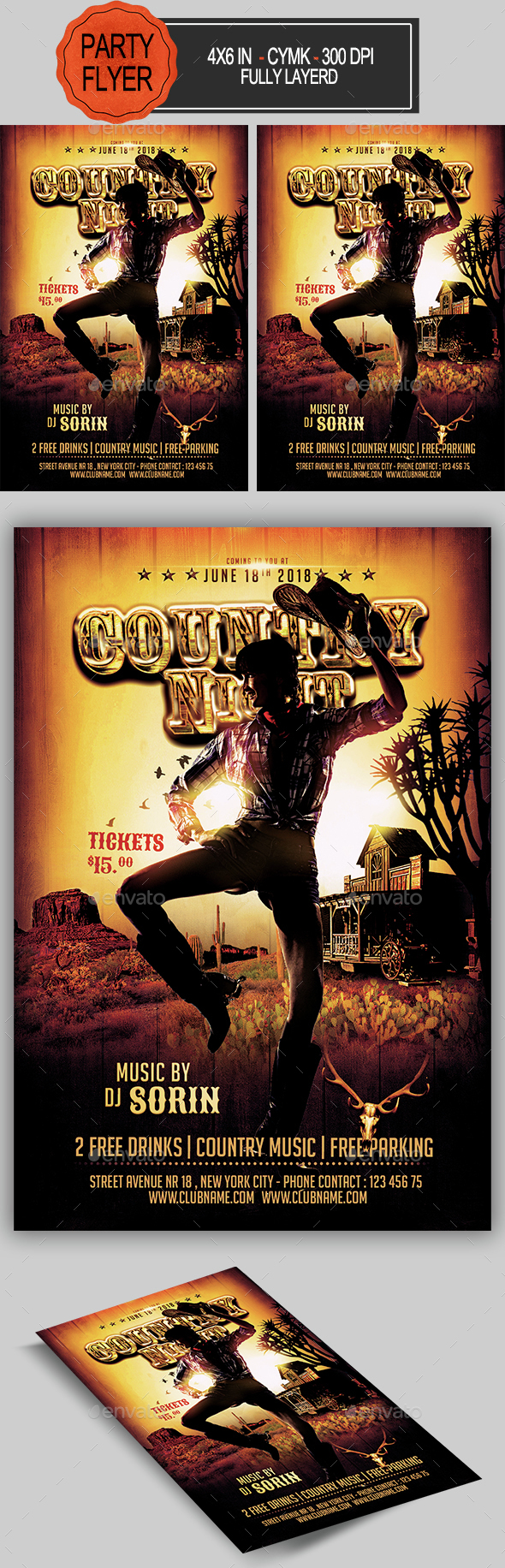 Country Flyer Template - Clubs & Parties Events
