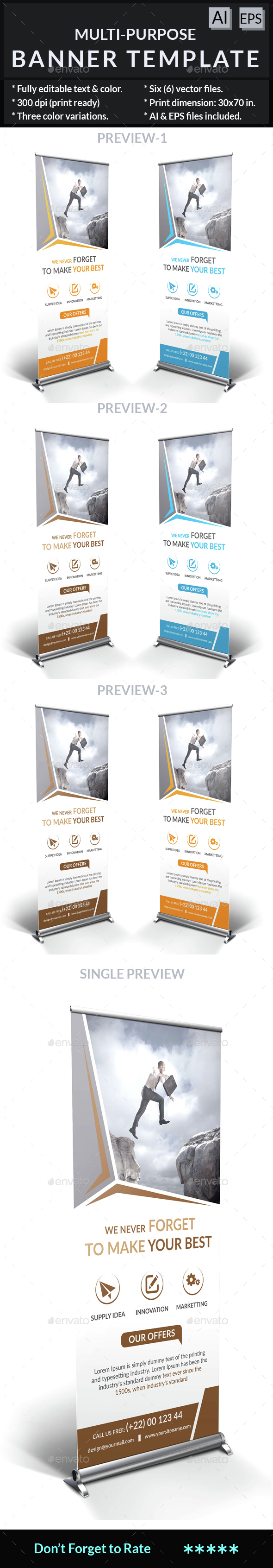 Multi-Purpose Roll-Up Banner - Signage Print Templates