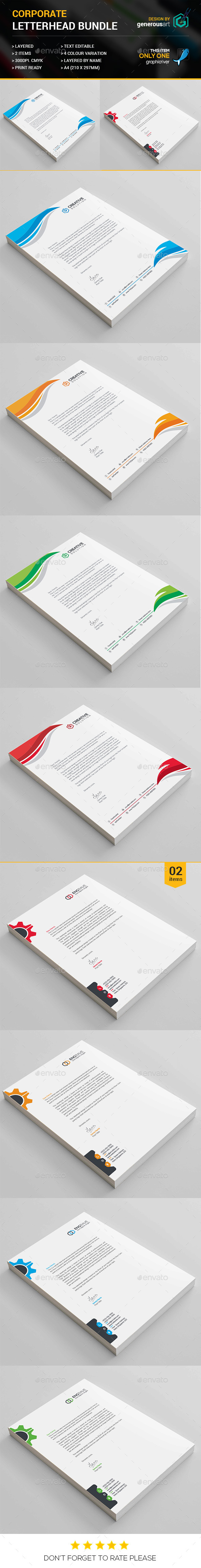 Corporate Letterhead Bundle - Stationery Print Templates