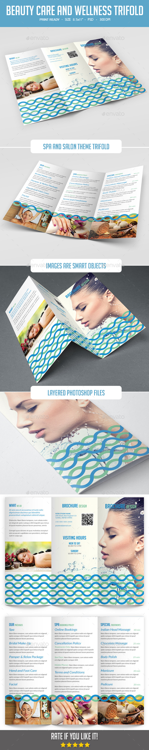 Beauty Care And Wellness Trifold - Catalogs Brochures