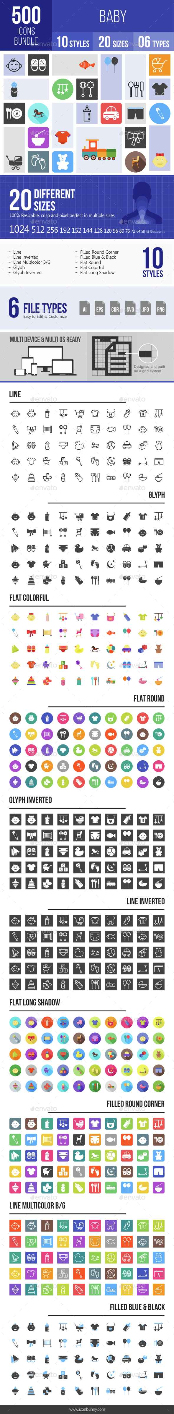 500 Baby Icons Bundle - Icons