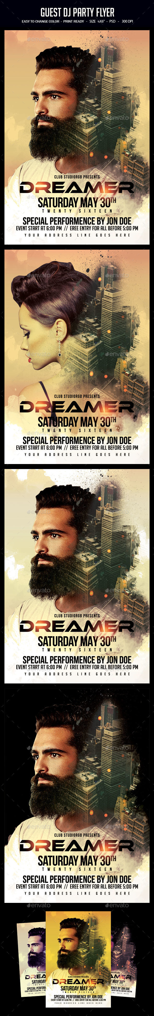 Guest DJ Party Flyer - Clubs & Parties Events