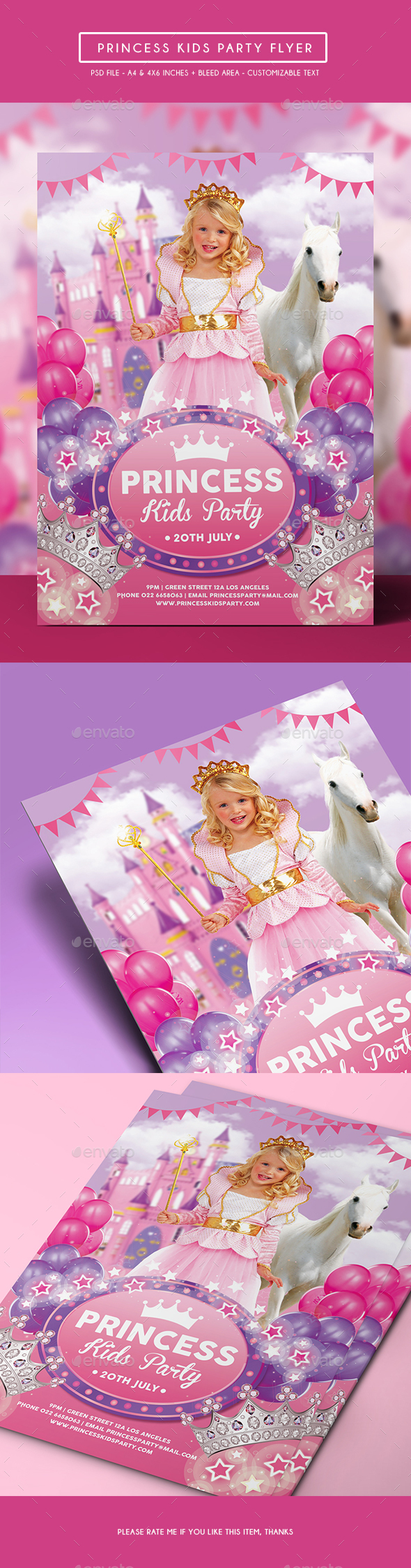 Princess Kids Party Flyer - Clubs & Parties Events