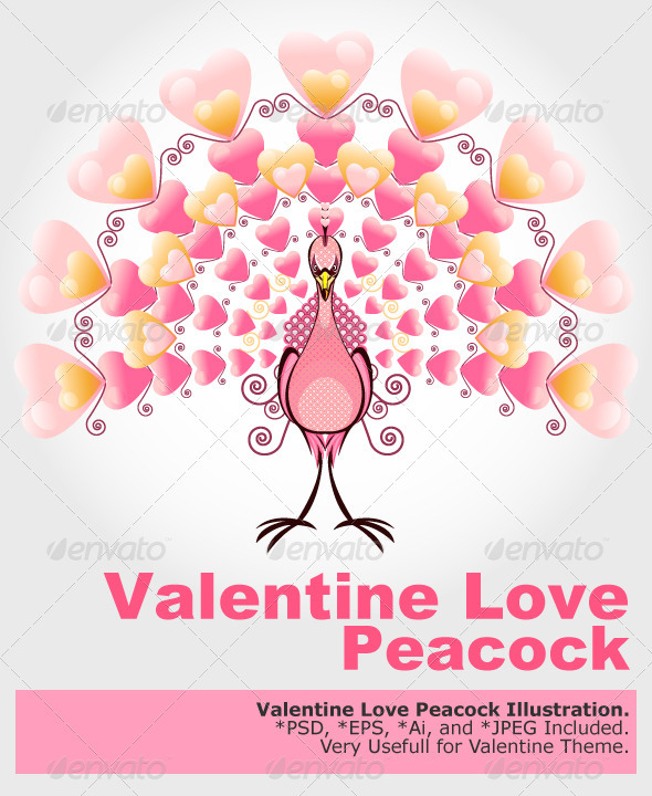 Valentine Love Bird Peacock - Valentines Seasons/Holidays