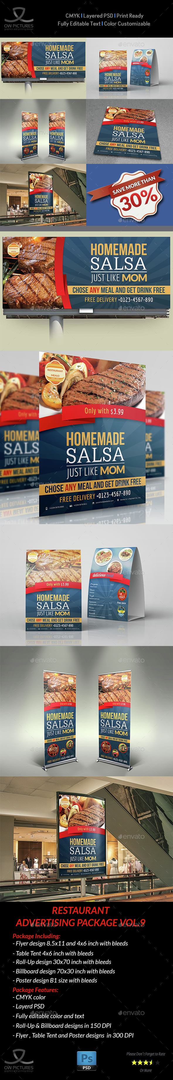 Restaurant Advertising Bundle Vol.9 - Signage Print Templates