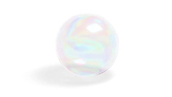 Blank transparent soap bubble, looped rotation alt