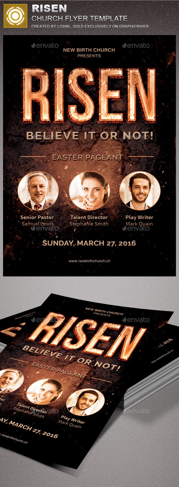 Risen Church Flyer Template - Church Flyers