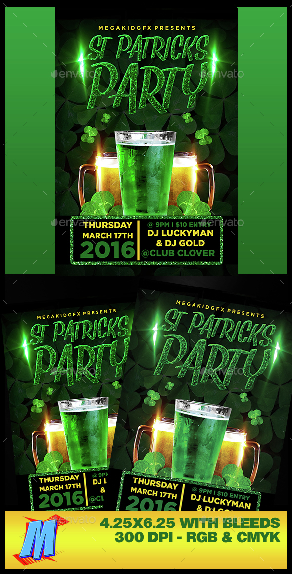 St Patricks Party Flyer Template - Clubs & Parties Events