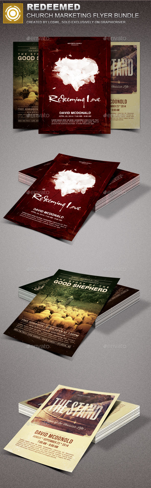 Redeemed Church Marketing Flyer Bundle - Church Flyers