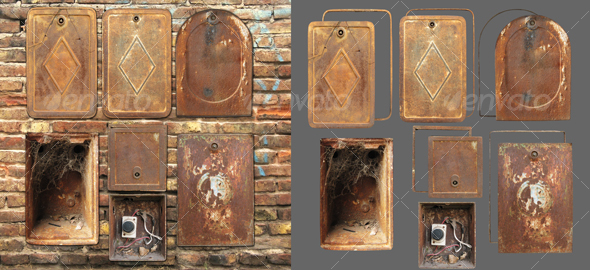 Rusty lids - Industrial & Science Isolated Objects