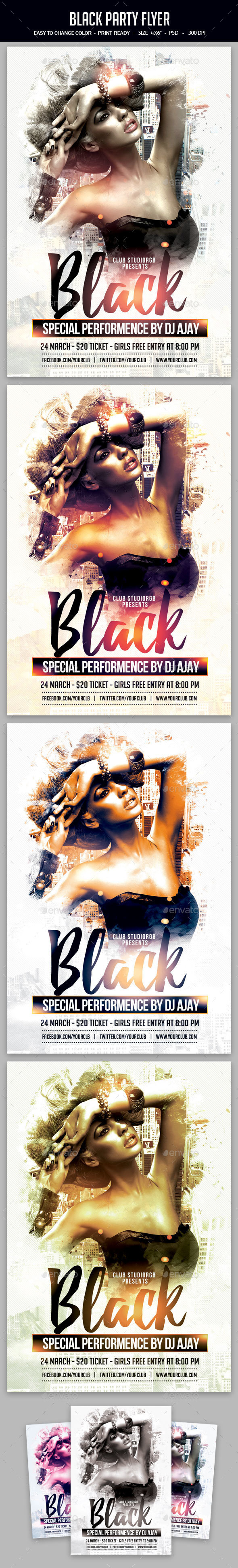 Black Party Flyer - Clubs & Parties Events