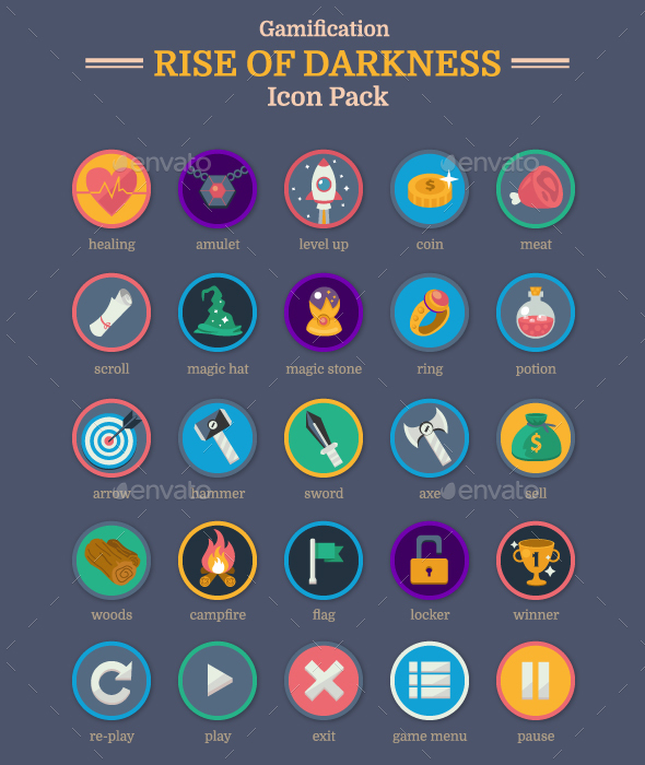 25 Gamification Icon Pack - Web Icons