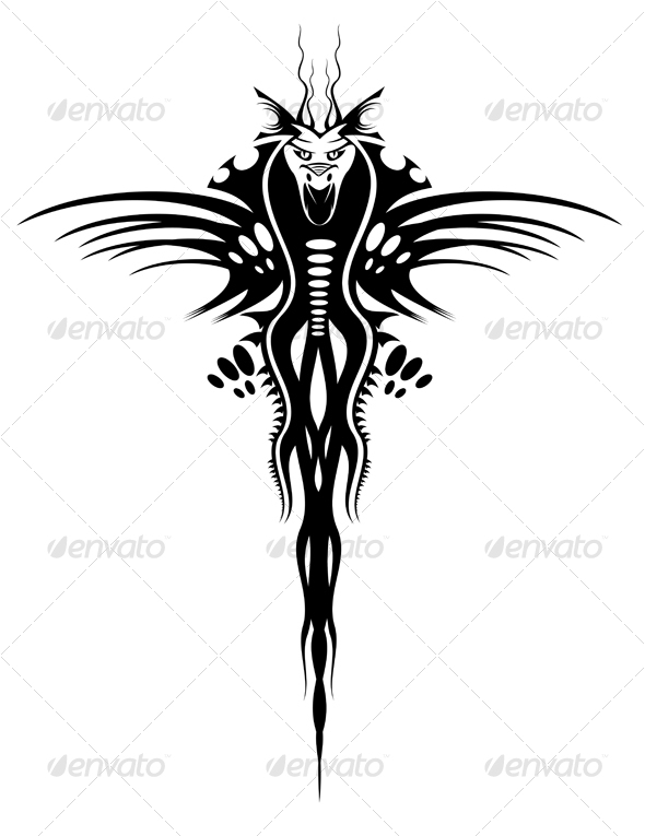 Black dragon - Tattoos Vectors