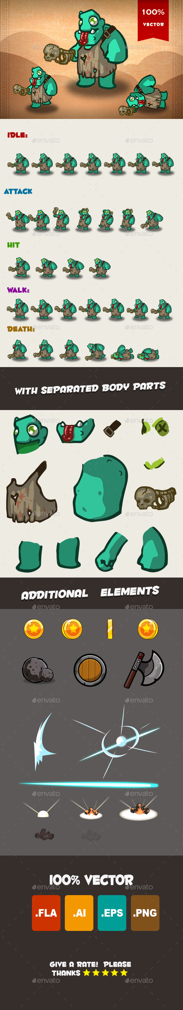 Ogre Spritesheet 03 - Sprites Game Assets