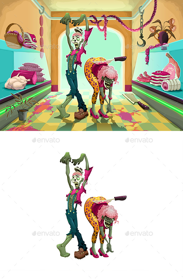 The Zombie Zone, Two Undead in the Butchery - Monsters Characters