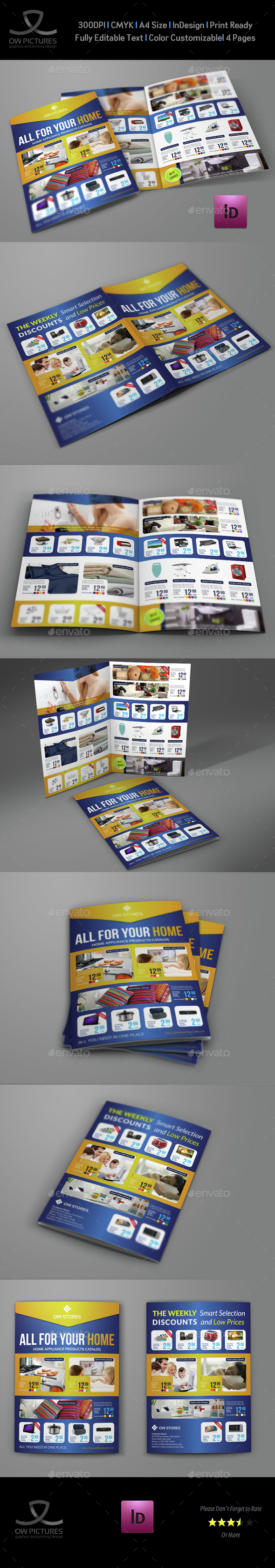 Products Catalog Bi-Fold Brochure Template - Catalogs Brochures