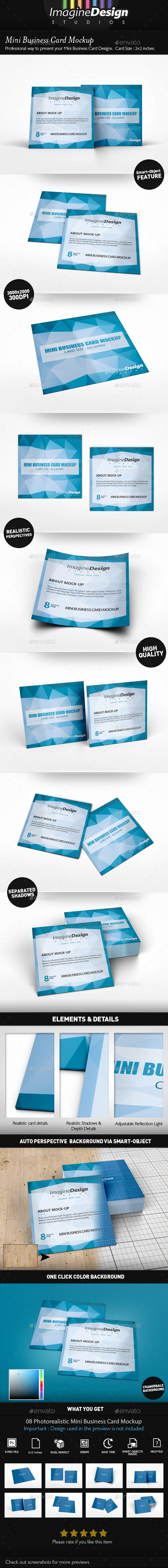 Mini Business Card Mockup - Business Cards Print