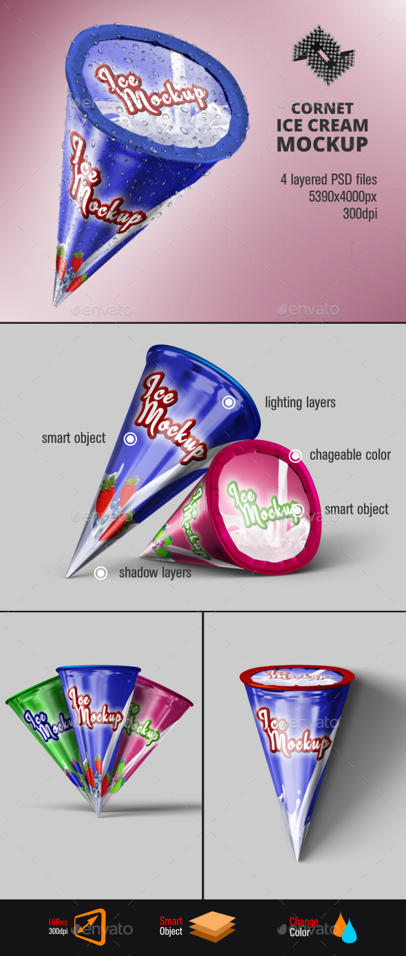 Download Ice Cream Cone Mockup By Fusionhorn Graphicriver
