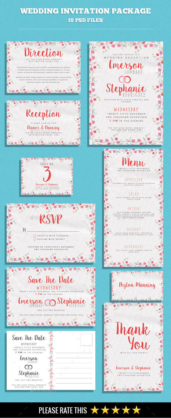 Wedding Invitation and Card Package - Weddings Cards & Invites