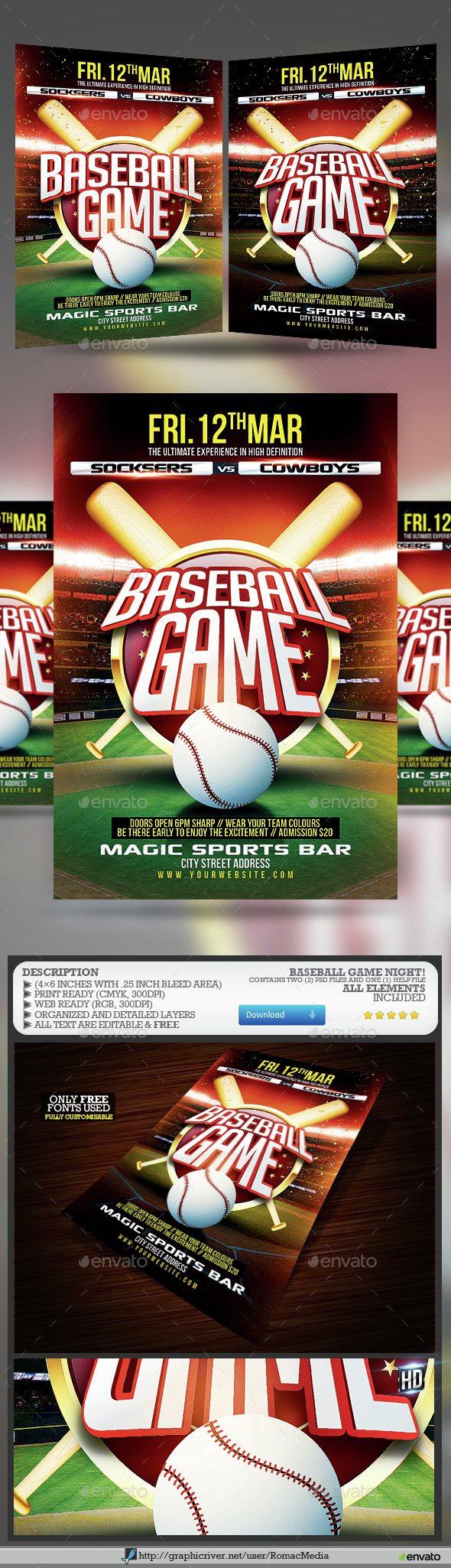 Baseball Game Flyer - Sports Events
