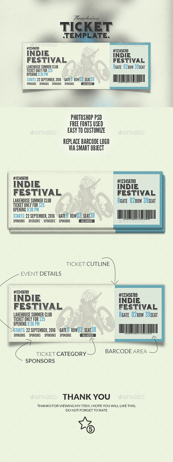 Event Ticket - Miscellaneous Print Templates
