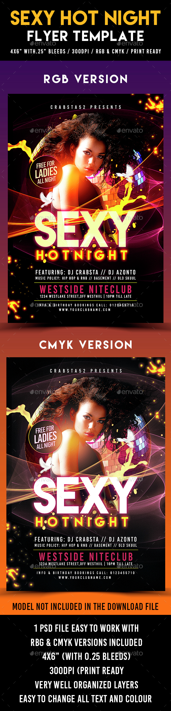 Sexy Hot Night Flyer Template - Clubs & Parties Events