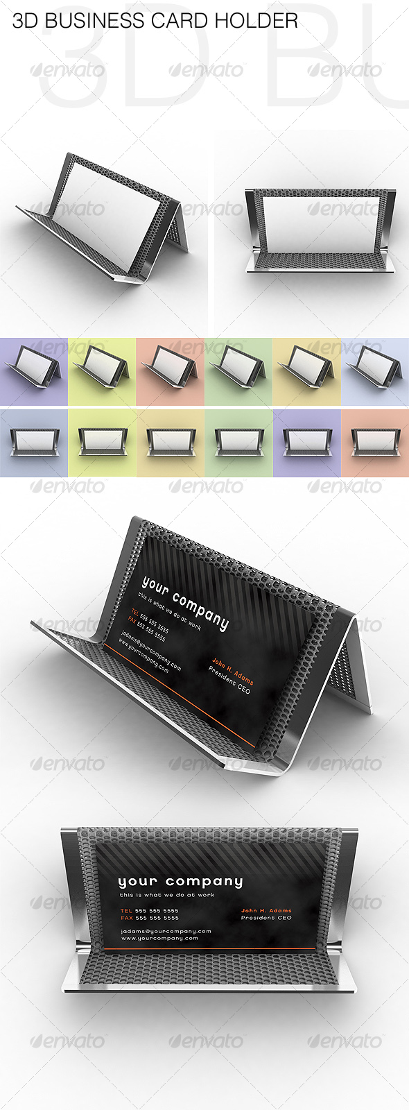 3D Business Card Holder - 3D Renders Graphics