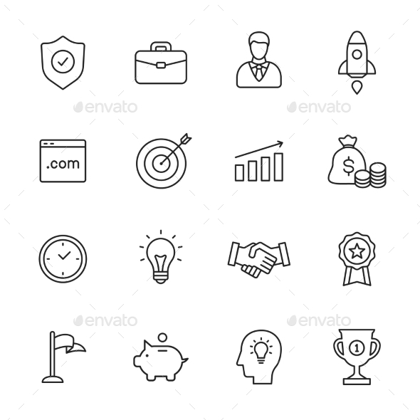 Business Line Icons - Business Icons